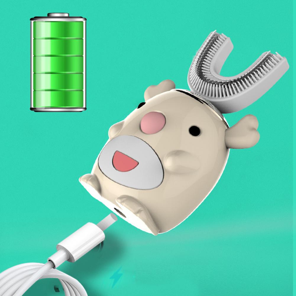 Smart 360 Graden Xaomi U Elektrische Tandenborstel Kids Silicon Automatische Ultrasone Tanden Tandenborstel Cartoon Patroon Kinderen