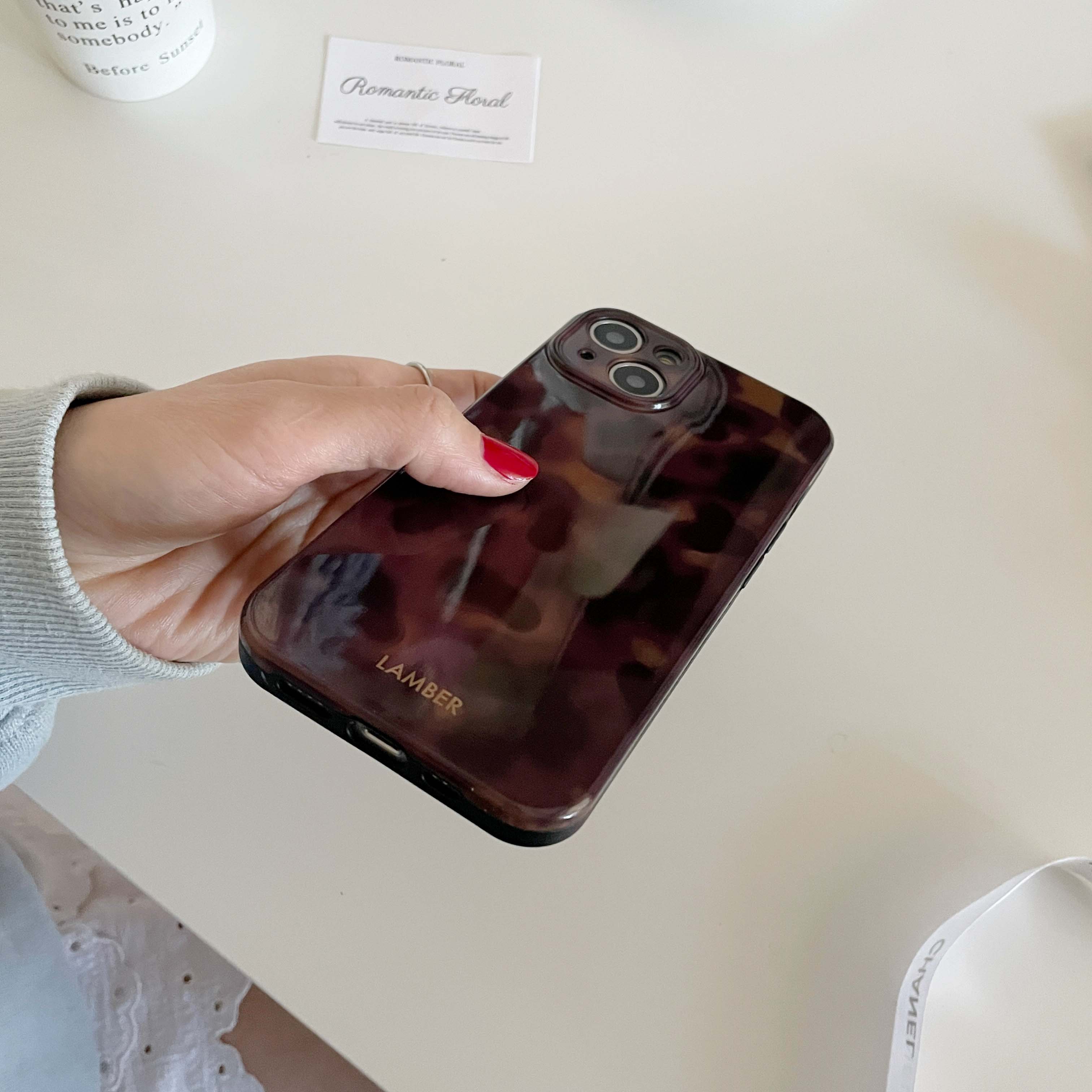 Funda de teléfono a prueba de golpes imd suave de silicona marrón retro ámbar para iphone 14 12 11 13 pro max 15 promax protector contraportada