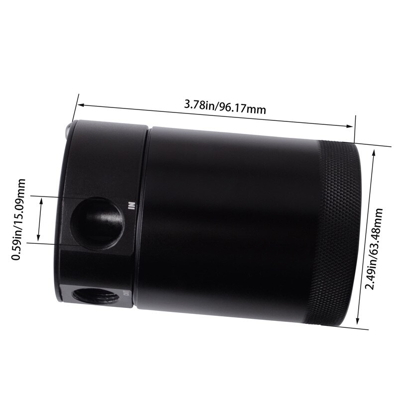 ESPEEDER Racing-cilindro de tanque de aceite, tanque de combustible Universal de aluminio con volantes, 3/8 "NPT, salida de entrada, 2 puertos