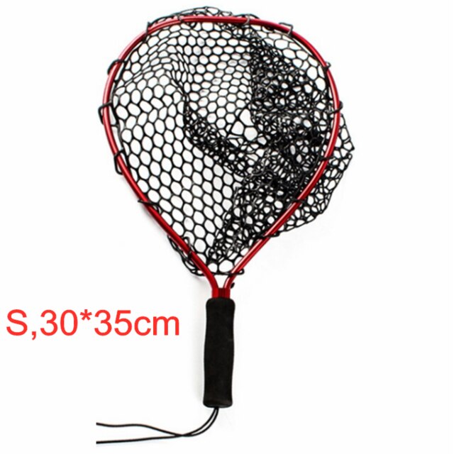 Telescopic Fishing Net Aluminum Alloy Landing Net Hand Net Telescoping Pole Folding Nets Network Fish Tackle Tools: S Red