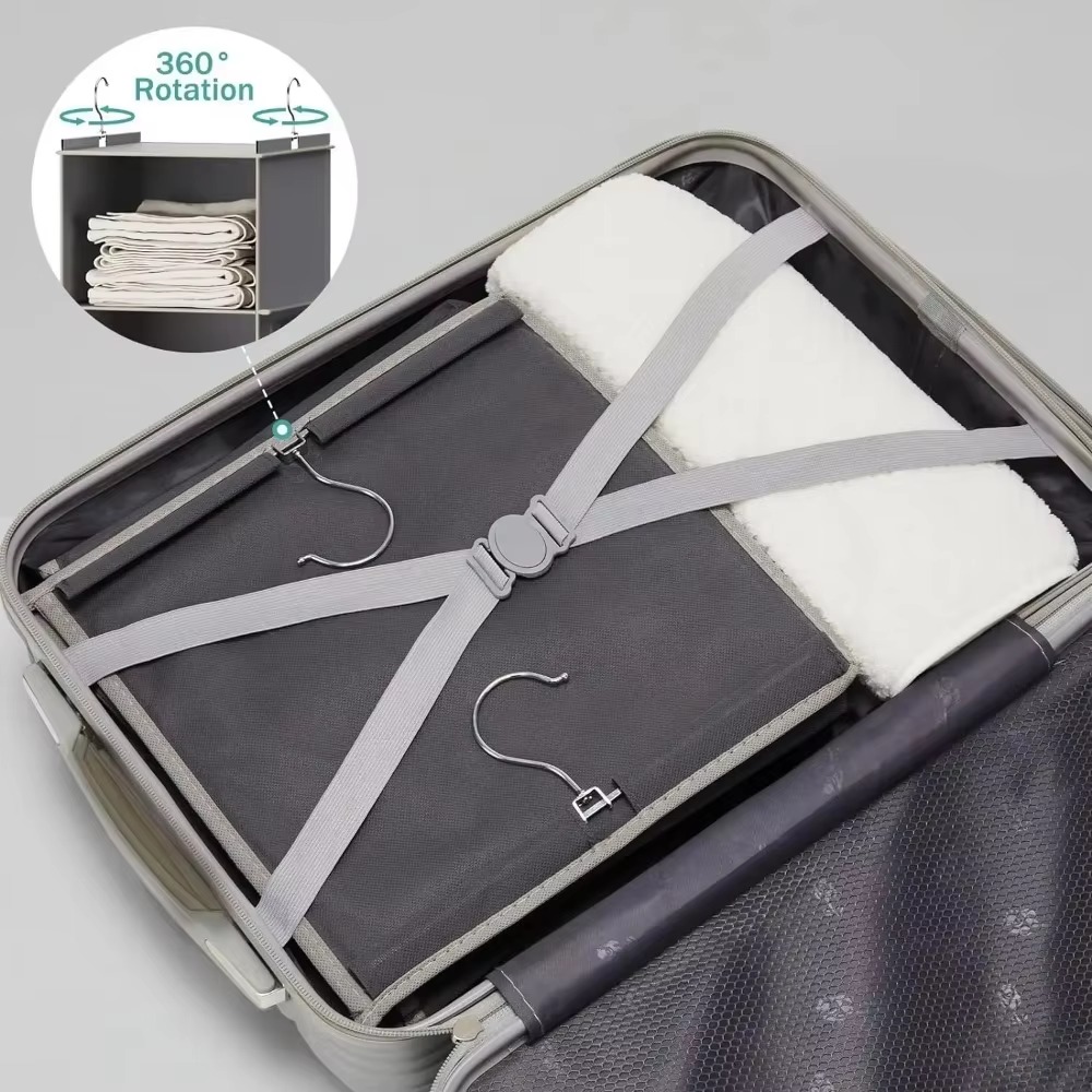 Hanging Closet Organizer and Storage Foldable Multilayer Closet Hanging Storage Shelf with Hook Shoe Cap Clothes Pants Organizer