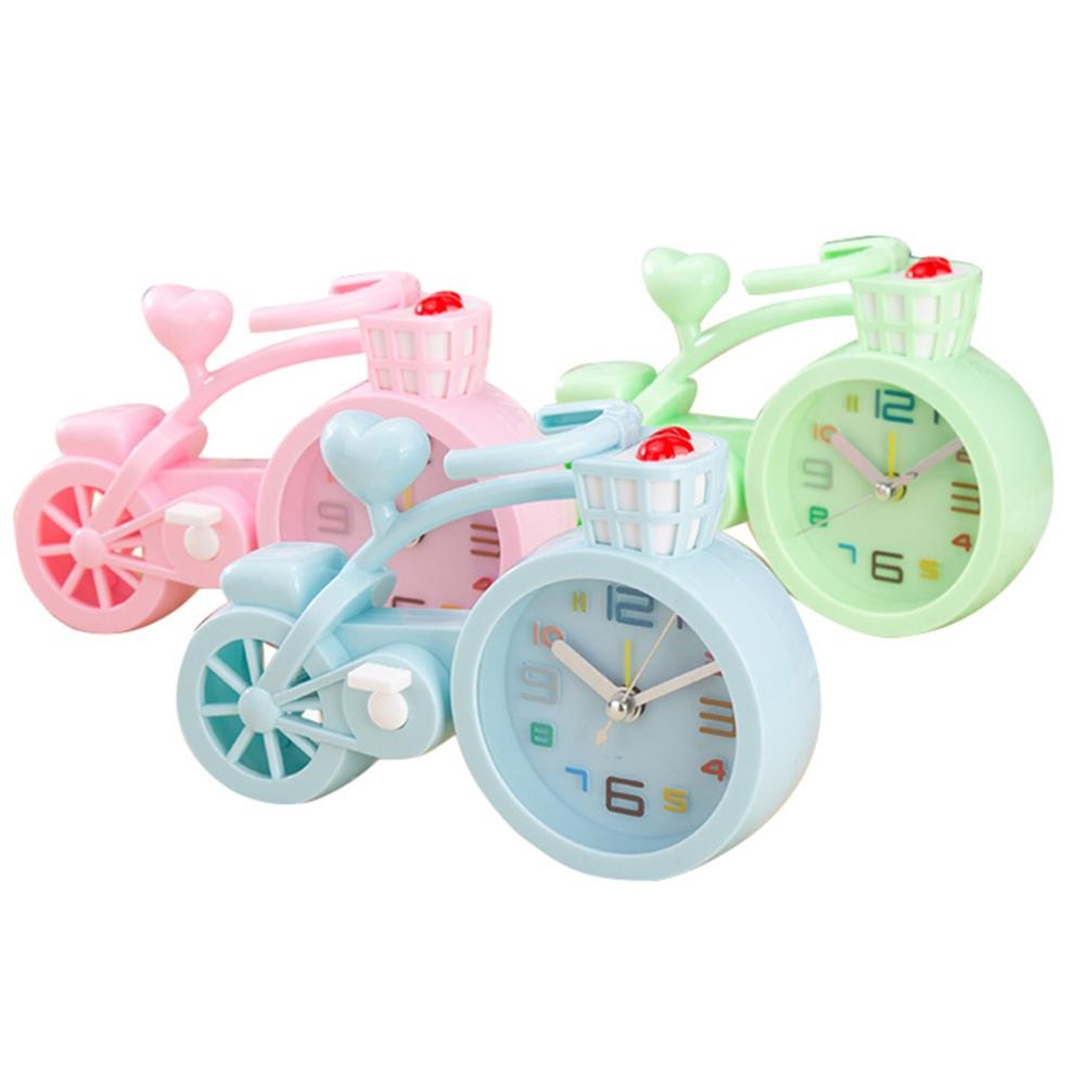 Réveil pour enfants | Joli réveil, couleur bonbon, dessin animé, en forme de vélo, horloge de Table pour garçons et filles