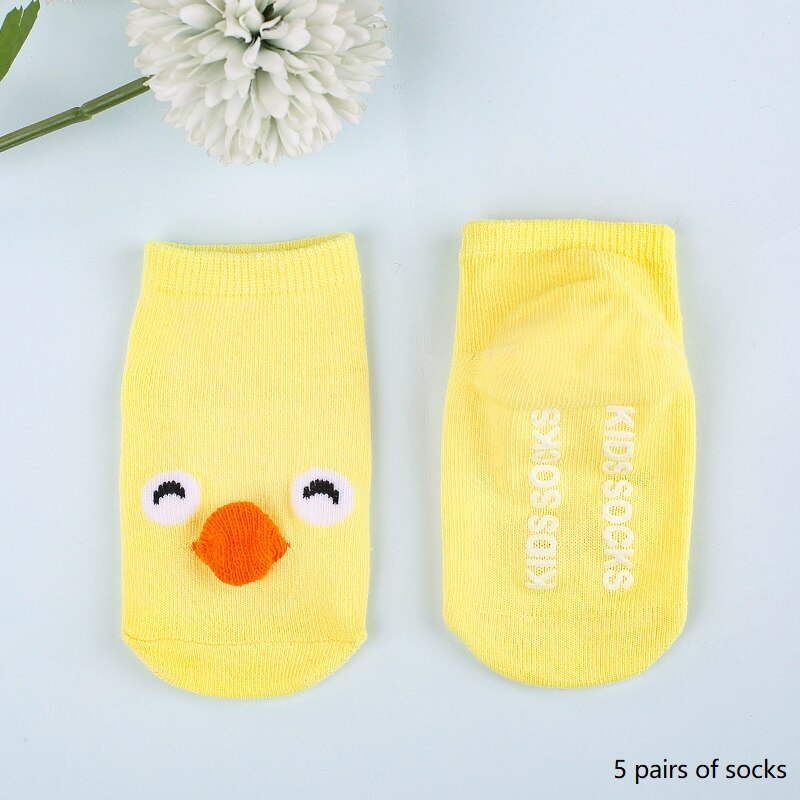 Calcetines antideslizantes de algodón para niños y niñas, medias cómodas de tubo suave, de 0 a 1 años,: yellow