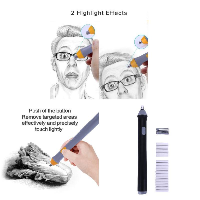 Elektrische Radiergummi Bausatz Automatische Bleistift Radiergummi mit 22 stücke Zusätzliche Austauschbare Gummis NK-Einkaufen