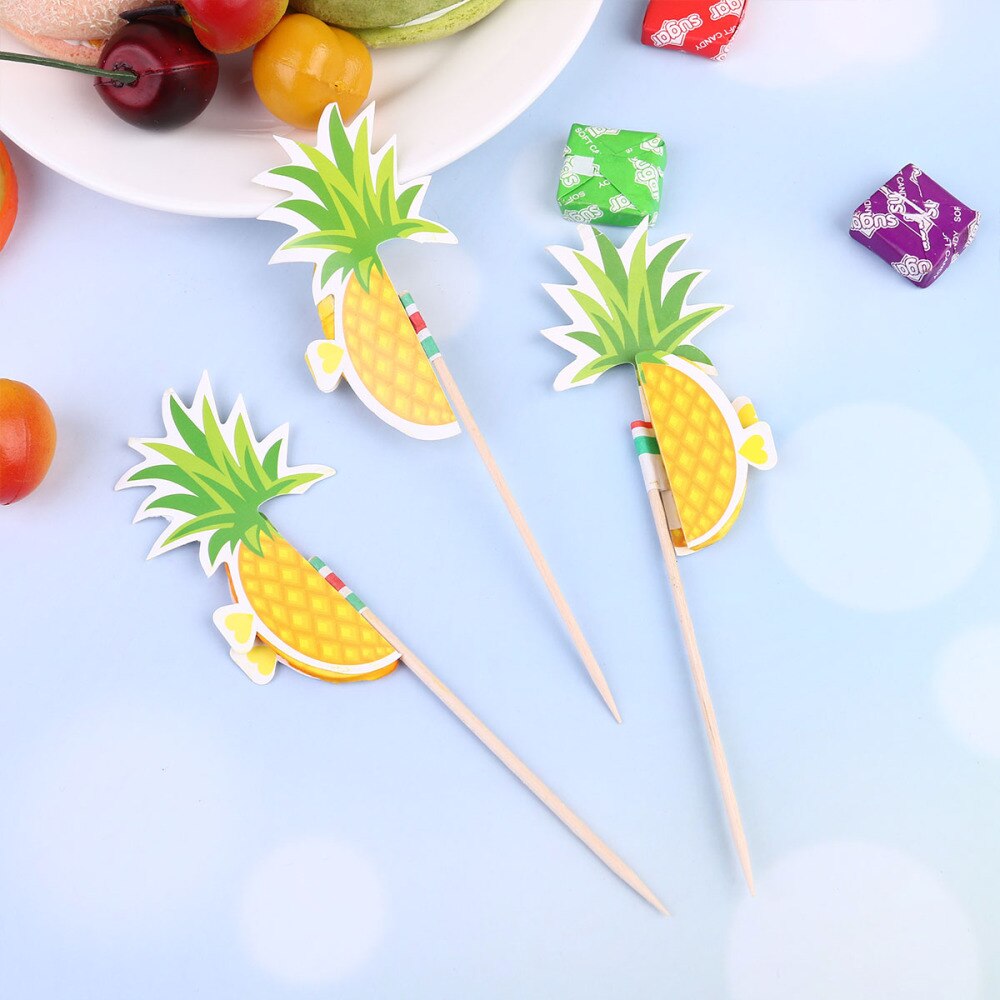 50 Stuks Wegwerp Fruit Picks Bamboe Cocktail Drink Picks Sticks Feestartikelen Gunsten Voor Thuis Bar (Honingraat Ananas Patroon)