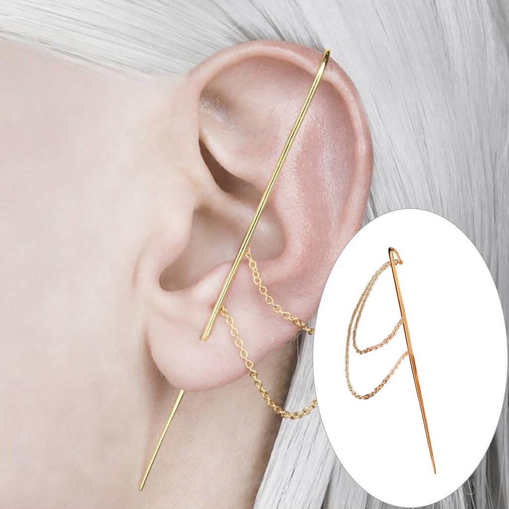 Ear Wrap Crawler Hook Vintage Women Earrings Punk Wrap-around Track Hook Earrings Stud Auricle Type Ear Clip Wire Earrings