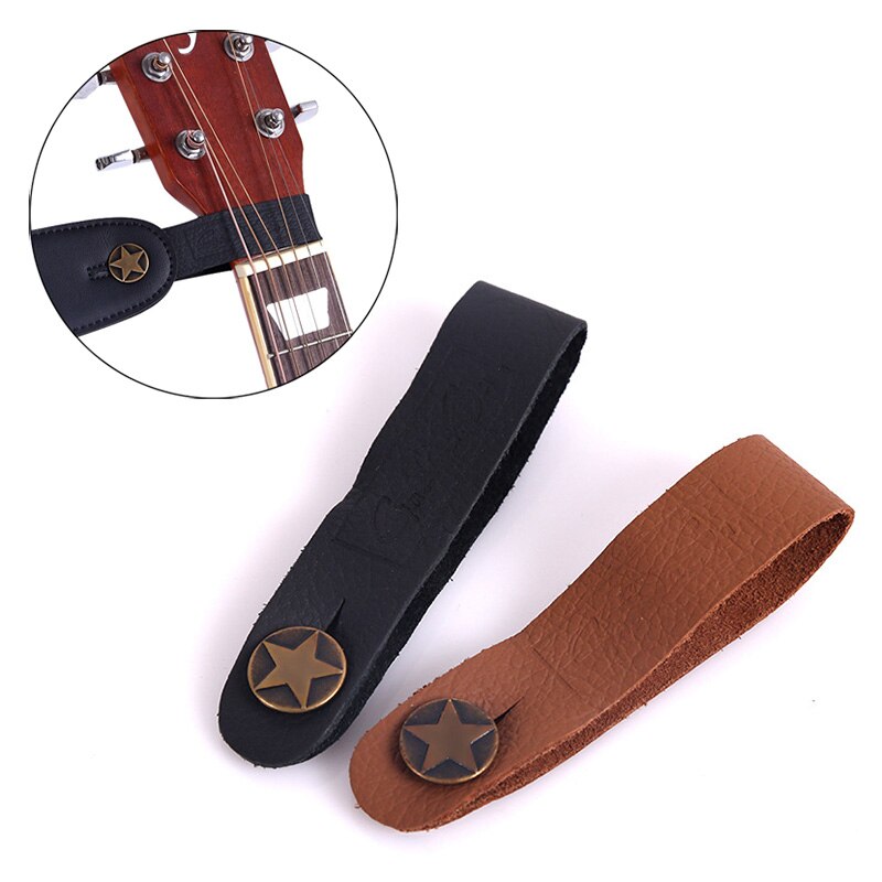 Soporte de correa de cuero para guitarra, botón de bloqueo de seguridad con cierre de Metal fuerte para guitarra eléctrica acústica, accesorios de bajo clásico, 1 ud.