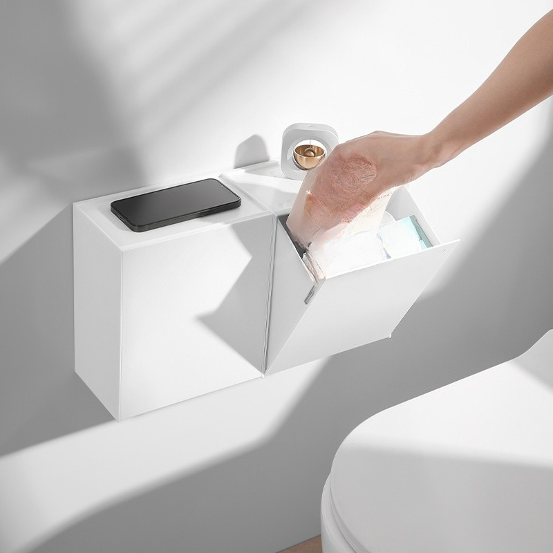 Storage Box Home Wall Mounted Non Perforated Miscellaneous Convenient Storage Box Bathroom Multi functional Storage Rack