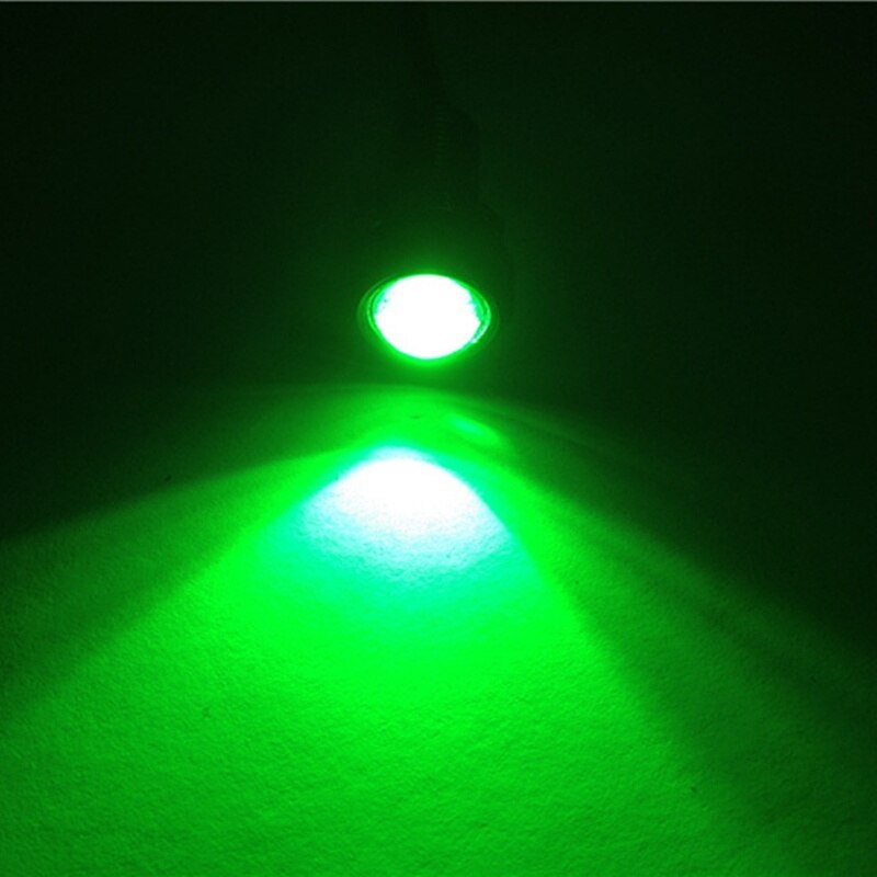 Luces decorativas Led resistentes al agua, 18MM, Ojo de águila, 9W, luces de marcha atrás ultrafinas para bicicletas y motocicletas: green