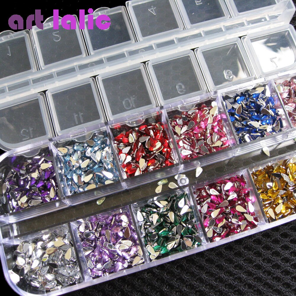 3000Pcs Nail Art Rhinestones Mix Kleur Teardrop Nagels Sticker Gems Crystal Deco Glitters Mooie Nail Decoratie: Teardrop