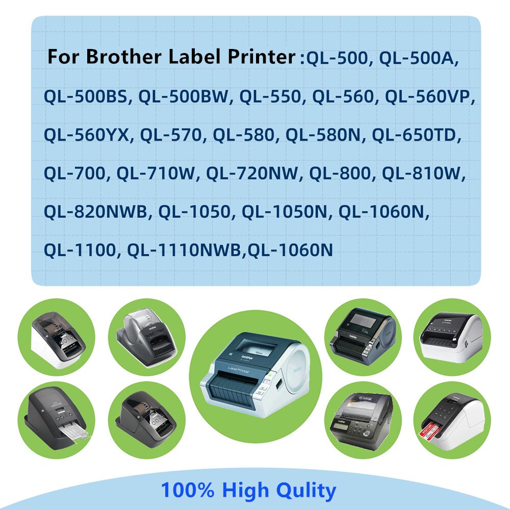 1PK Rolls Compatible DK-22205 Label TAPE 62mm*30.48M Continuous for Brother Label Printer White Paper DK22205 Full Blank Sticker