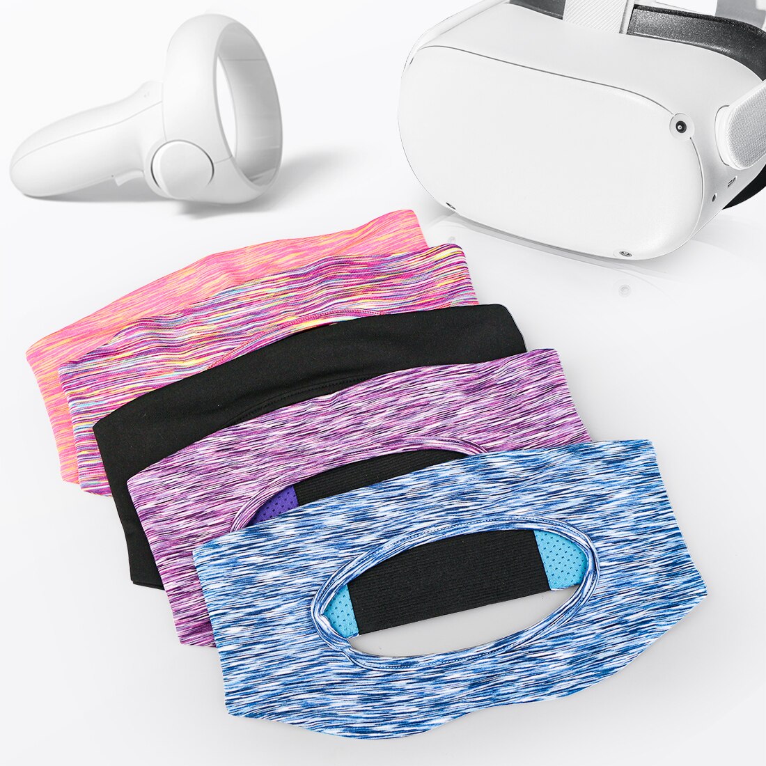 2 Pcs Vr Accessoires Eye Cover Ademend Zweet Band Verstelbare Maten Met Virtual Reality Headsets Voor Oculus Quest 2 Vr masker