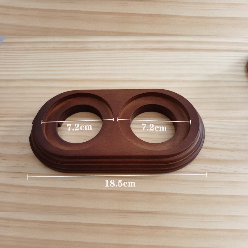 Retro Switch Socket Wooden Base EU Socket 1-3 Gang Wooden Base Brown Primary Wood Color Switch Accessories Hole Diameter 72mm: 2-Gang Brown