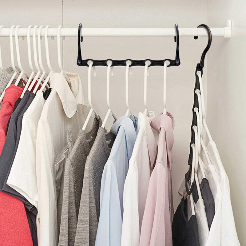 Clothes Pant Shirts Rack Shelves Plastic Clothes Hangers Multi-functional Wardrobe Magic Drying Storage Racks