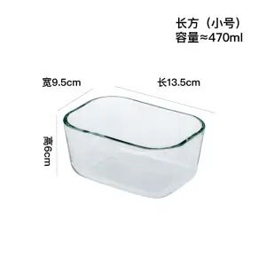 Plato de vidrio templado para el hogar, placa creativa para hornear, plato de arroz, plato de verduras, horno microondas, plato especial Rectangular para pescado: B  470ML