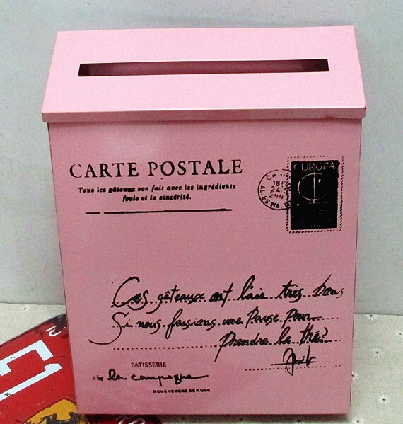 Jahrgang Luxus Eisen-Post Post Kasten Eimer Zinn Zeitung knapp Metall Wasserdicht Briefkasten AbschließBar: C B