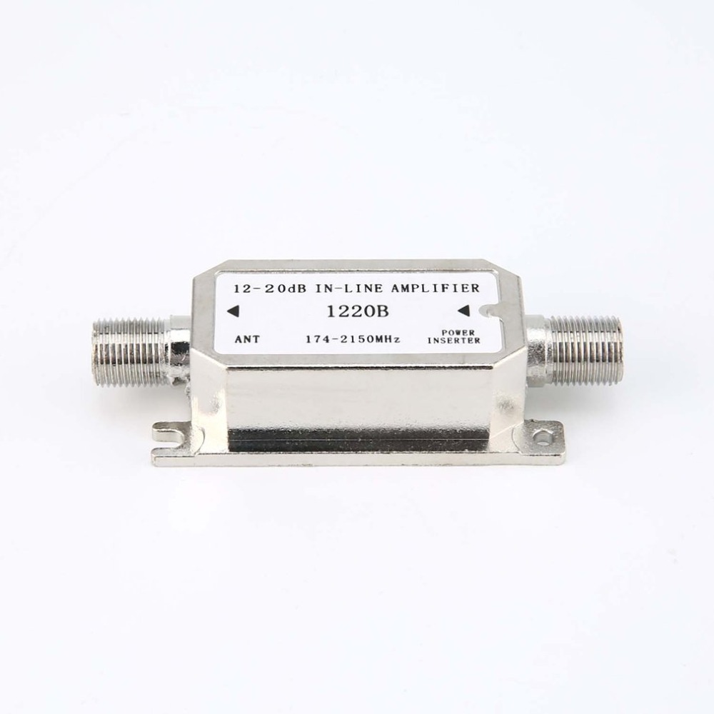Amplificador em linha de satélite 12-20db, 174-2150mhz, impulsionador de sinal para cabo de antena, força de canal, funciona com todos os satélites