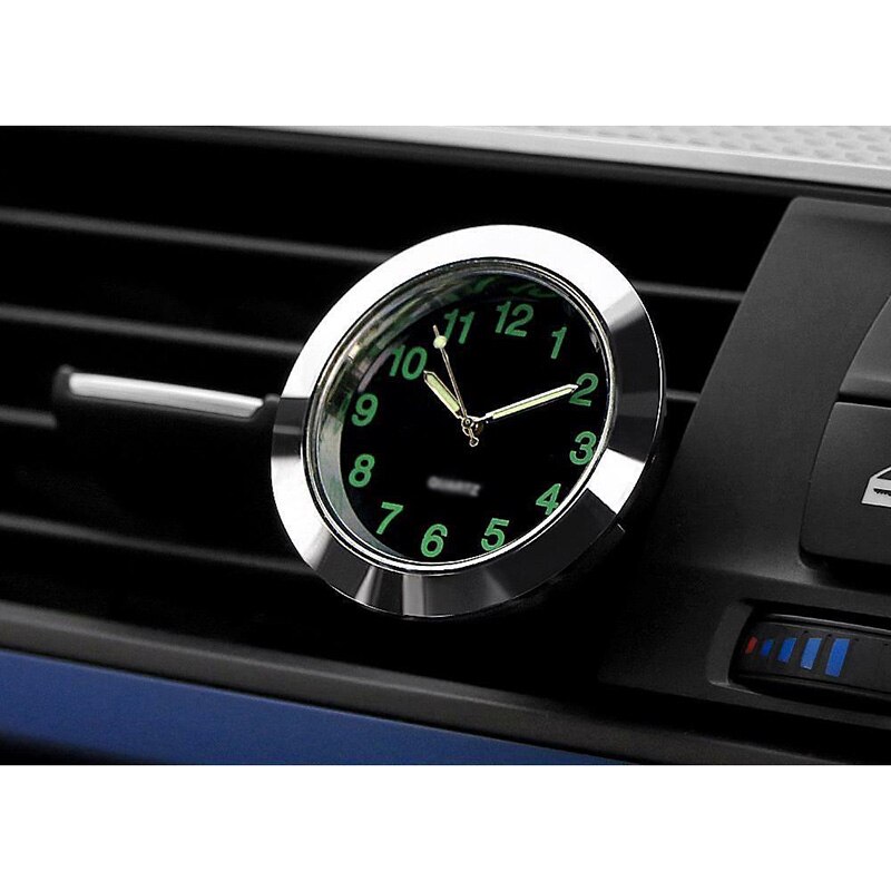 1 Pc Auto Klok Air Vent Analoge Horloge Zilver Interieur Met Dubbelzijdige Tape