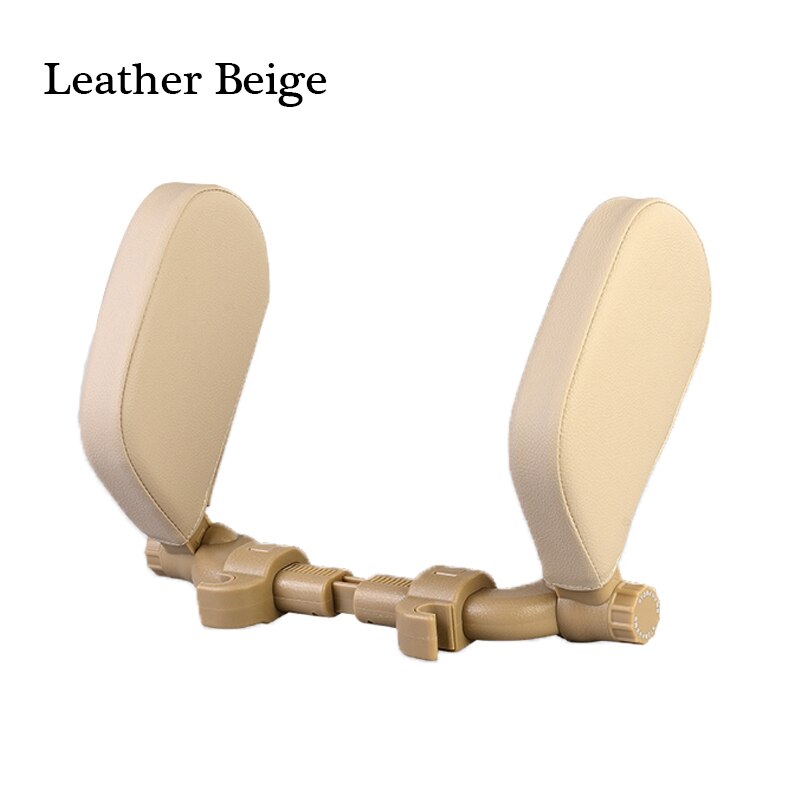 Auton Niskatuki Matkatyyny - Säädettävä Korkeus & Leveys - Lapsille ja Aikuisille: Nahka beige