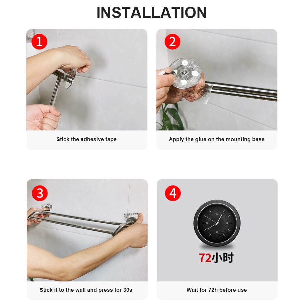 Bathroom Wall Mounted Towel Rack Double Towel Holder Rail Stainless Steel Storage Rack Kitchen Organizer Bathroom Accessories