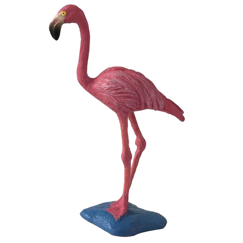 2 PCS Realistic Red Flamingo Bird Model Figure Model Home Ornament