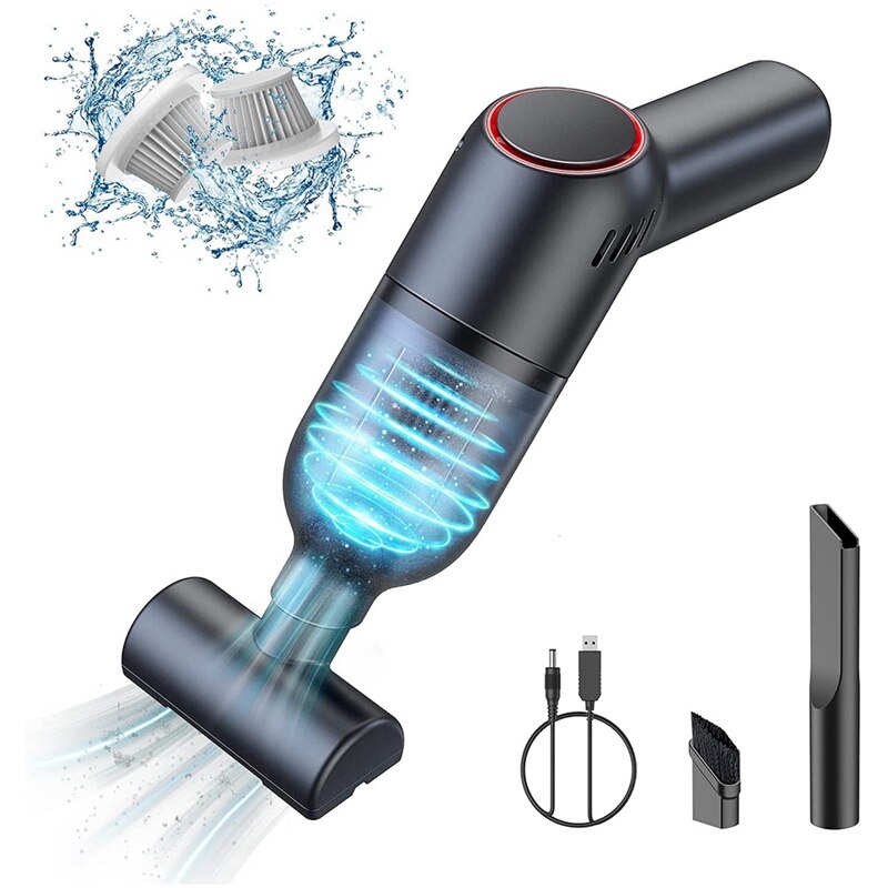 Handheld Vacuum Cleaner Cordless Rechargeable Hand Vacuum Portable Wet Dry Car Vacuum For Carpet Car: sky blue
