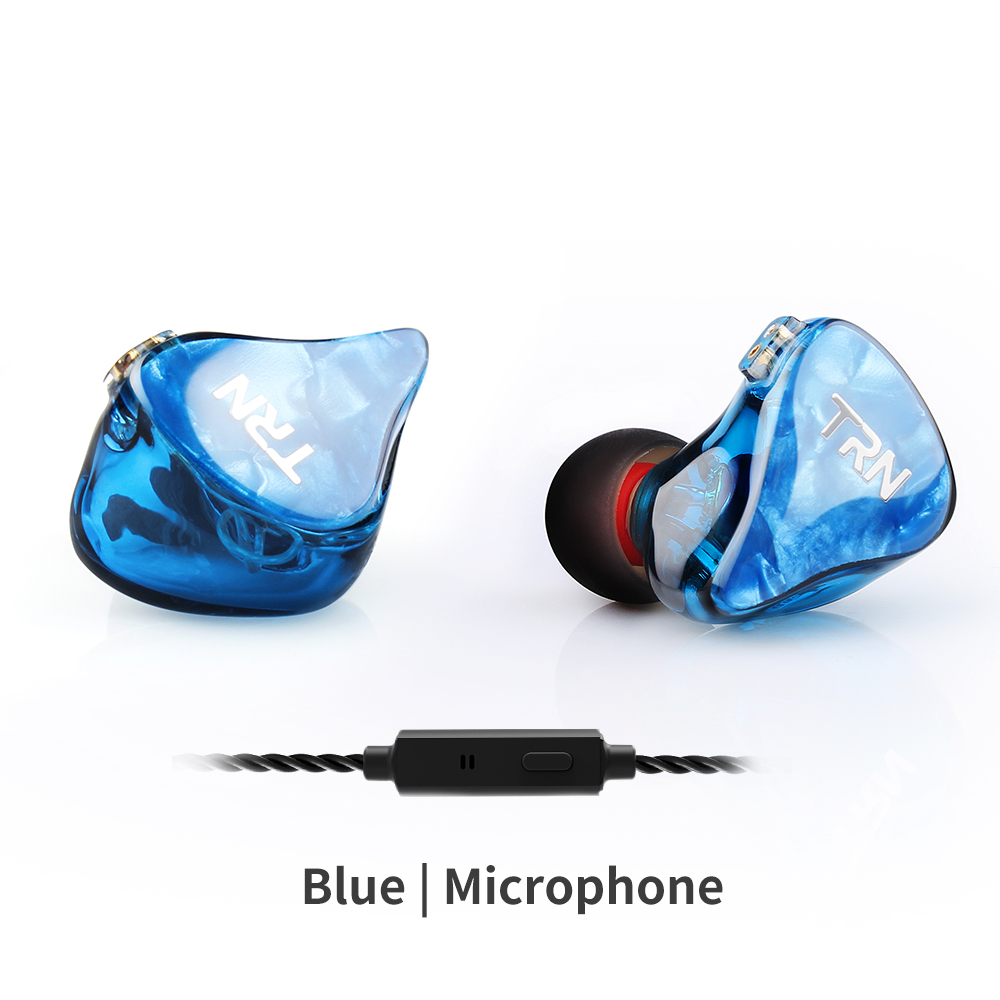TRN IM2 1DD + 1BA Hybrid In Ear Oortelefoon HIFI DJ Monitor Running Sport Oortelefoon Oordopje Headset Met 2PIN Afneembare TRN IM1 V80: Blue with mic