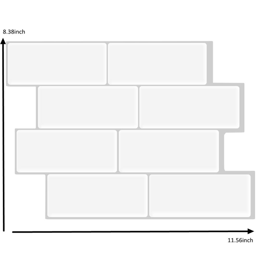 3D Self Adhesive Mosaic Wall Tiles Kitchen And Bathroom Backsplash Peel and Stick Wall Sticker Blue Subwy Wall Tile Sticker: GRAY