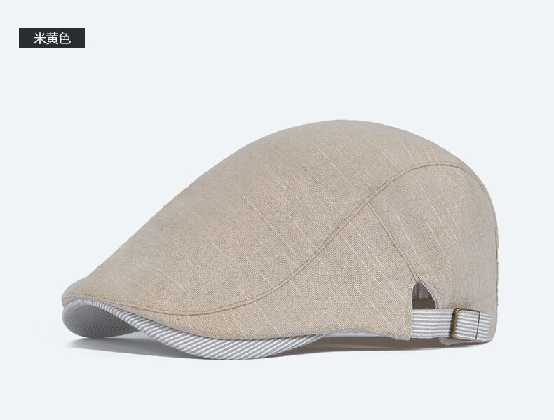 Voksen sommer tynd vedbend cap mandlige afslappet bomuld newsboy hat mand og kvinde seje beret hætter: Beige