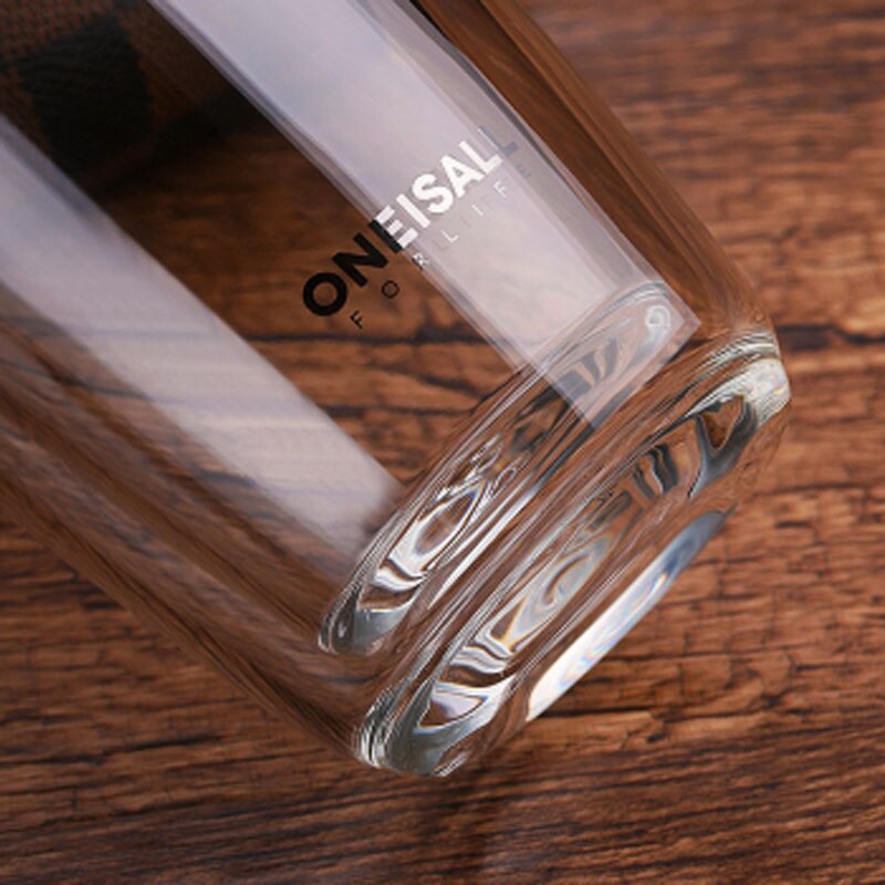 Oneisall 380 Ml Dubbele Water Fles Auto Gemonteerd Verbranden Proof Glazen Fles Rvs Filter Thee Tumbler Mannelijke
