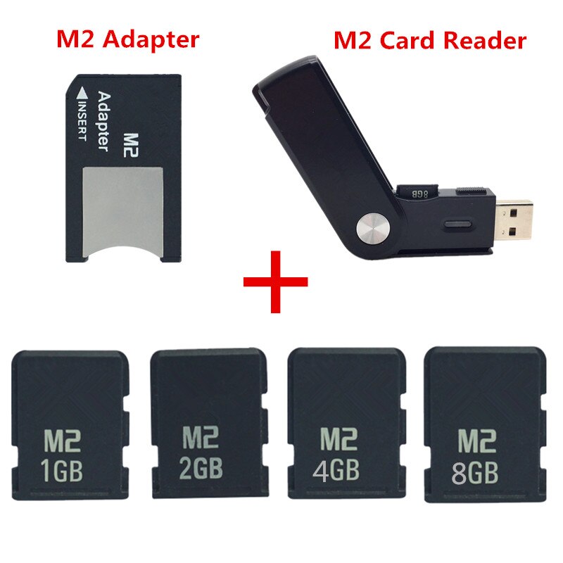 ! 1GB 2GB 4GB 8GB M2 memory card Memory Stick Micro with Adapter MS PRO DUO + Free M2 Card Reader