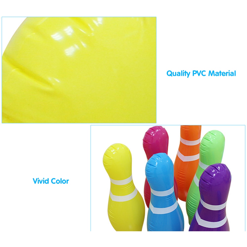 Inflatable Bowling Set Inflatable Bowling Game Kids Bowling Set Parent-child Game with 10 Inches Ball & 6 Pins 25 Inches Tall