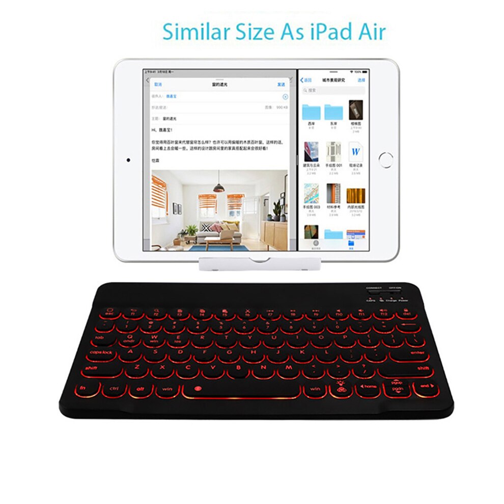 SeenDa Backlit Wireless Keyboard and Mouse Set Rechargeable Bluetooth-compati Keyboard Mouse for iPad Air Pro Samsung Huawei