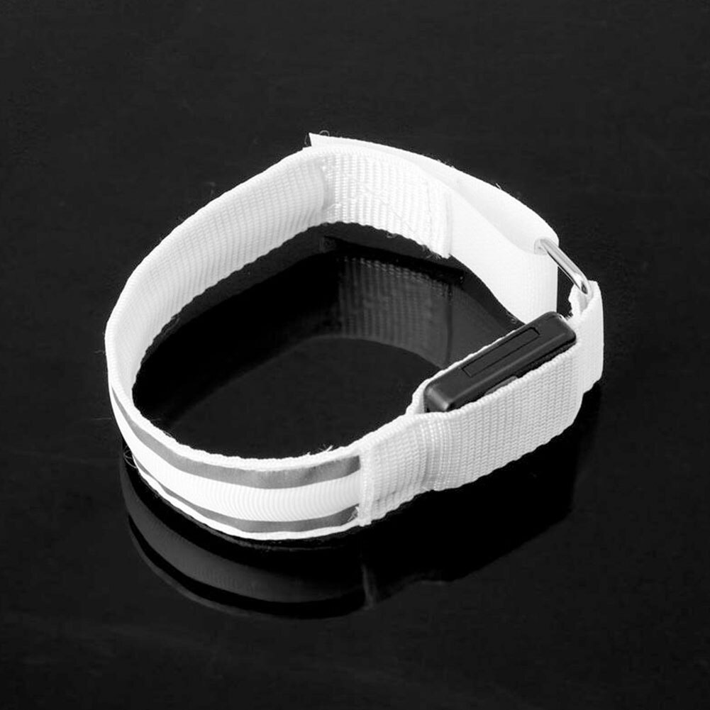 Reflective LED Light Sport Arm Armband Strap Safety Belt For Night Running Cycling: White
