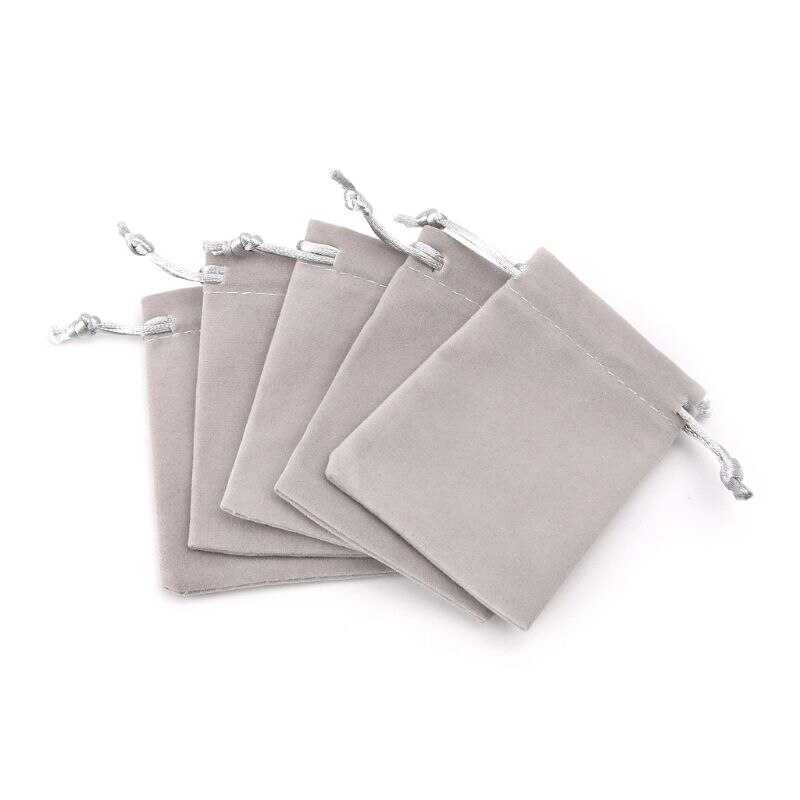 5 sztuk RPG worek kości aksamitna, zamykana na sznurek torby karty do tarota ozdoba do torby 10*12cm wysokiej jakości torba flanelowa prezent torba Drop Shipping: 7X9cm Gray