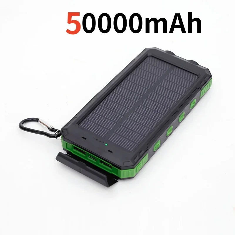 200000 mAh Solar- Energie Bank draussen Tragbare Ladegerät Wasserdichte Externe Batterie Dual USB Ladung Powerbank LED Licht Neue: Blau