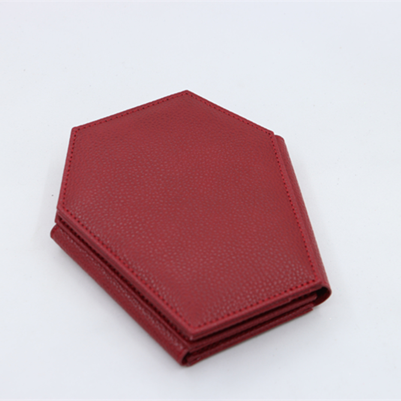 Dark Style Coffin Coin Purse Halloween Pattern Clutch Zipper Wallet PU Leather Trendy Purse: Red