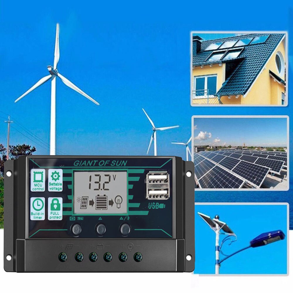 LCD Display DC12V/24V/48V PWM Controller PWM Solar Charge Outdoor Overpressure Regulator CE Regulato 10A-100A PWM Solar