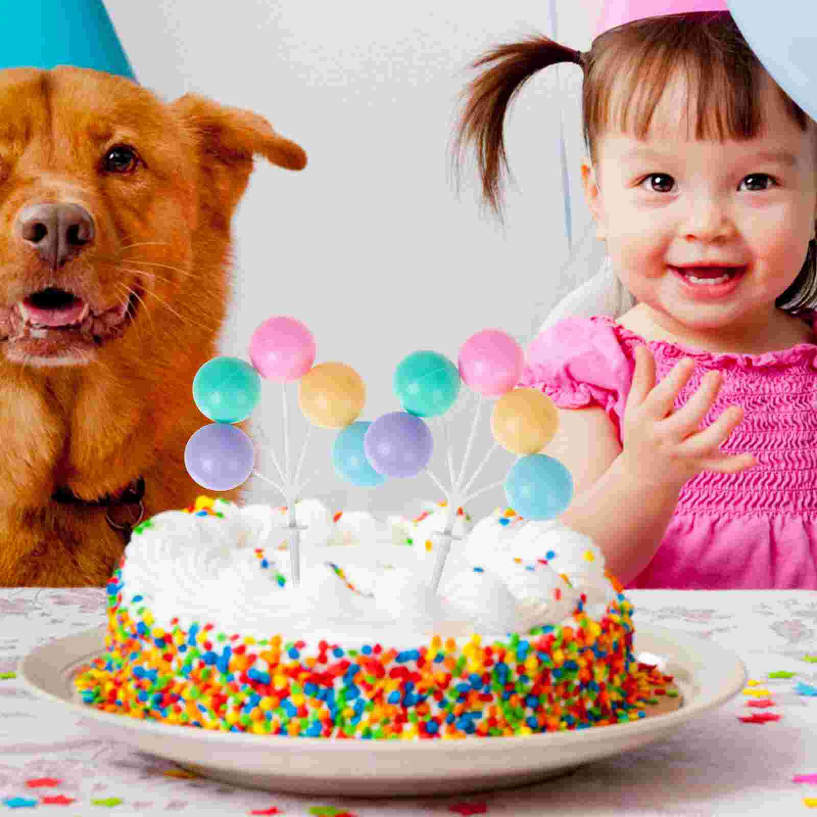 8 Pcs Cake Picks Cupcake Toppers Dessert Inserting Adorns Balloon Shape Toppers