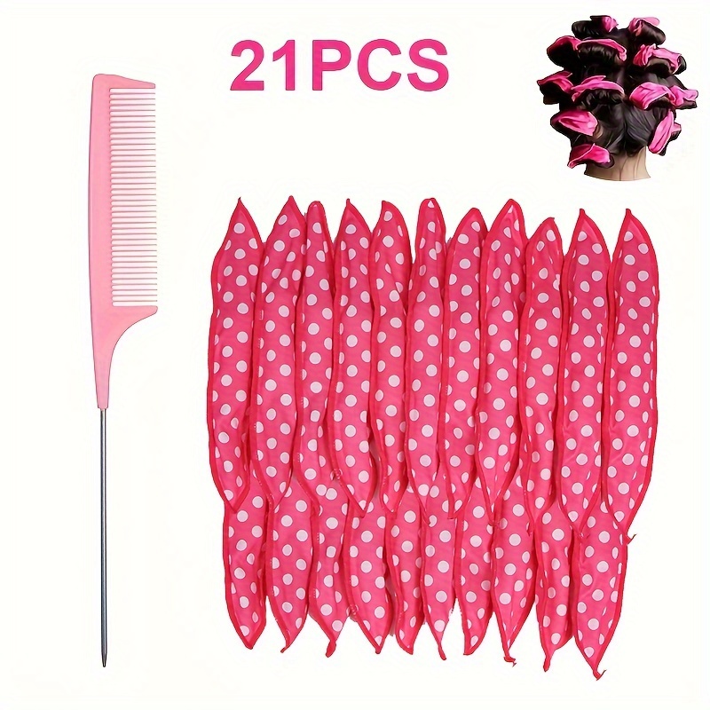 Bigodini flessibili senza calore: schiuma per il sonno notturno Rulli per capelli per dormire durante la notte per donne-Rulli per acconciature in spugna fai-da-te: verde