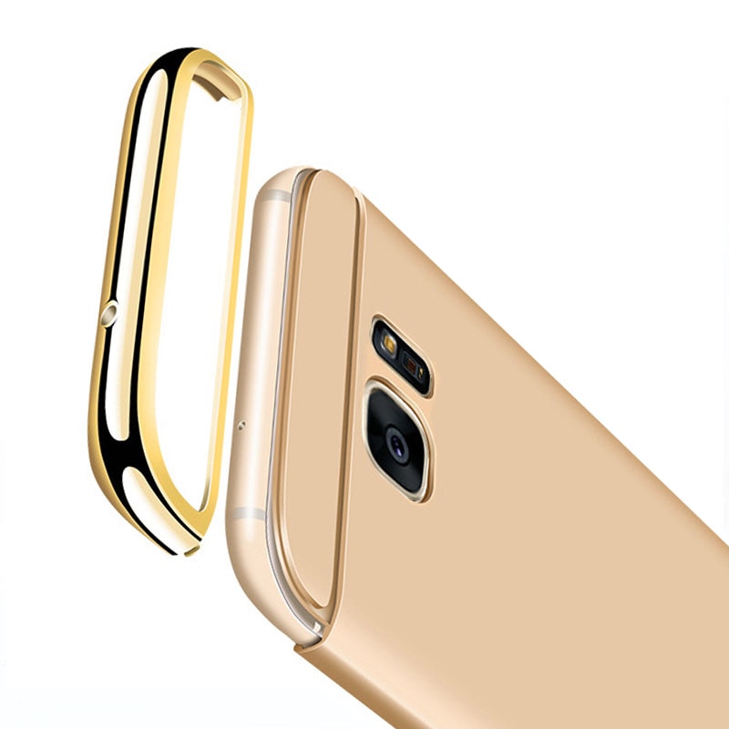 YueTuo Luxury Case For Samsung Galaxy S7 S 7 edge S7edge Original Gold black Ultra Slim Matte Hard Plastic Phone Cover Coque