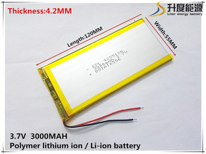 best battery brand 3.7 V lithium polymer battery 3000 mah ultra-thin high-capacity DIY tablet 4255120