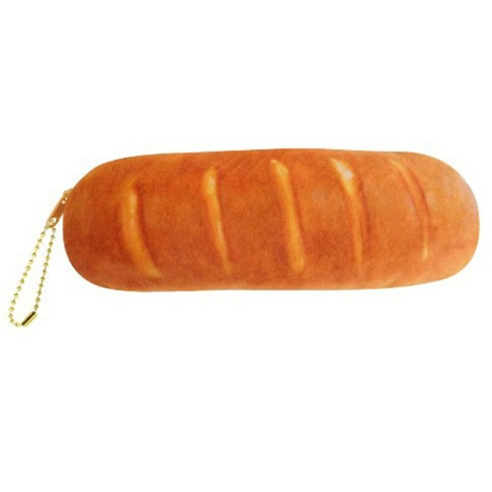 Cartoon French Bread Pencil Case Large Capacity Pen Bag Student Stationery School Trave Makeup Storage Tool: A