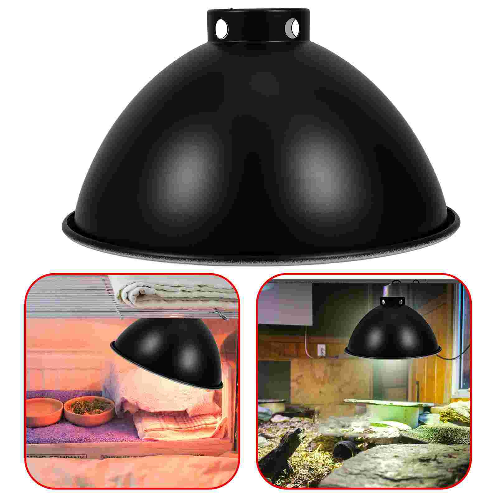 Reptiel Warmtelampafdekking Geïsoleerde reflector Metalen lampenkap voor hagedissen Slangen Schildpadden onderhoud Tankaccessoire: WHITE