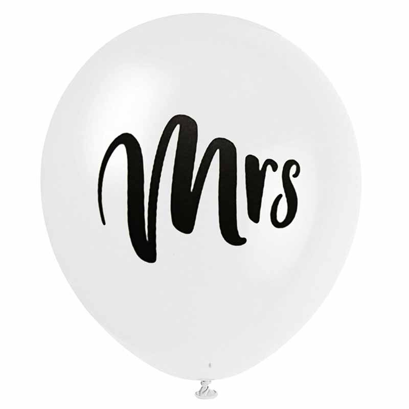 Mr & mrs sign confetti balloon wedding engagement sweetheart table top centerpiece bridal shower decoration place card: 5 stk. fru ballon