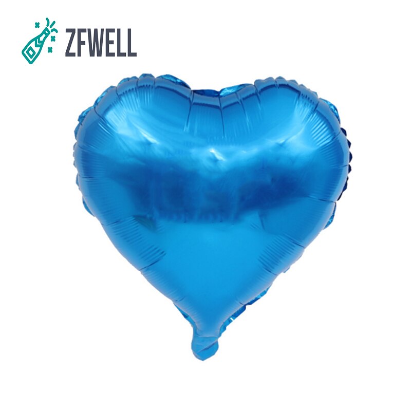Zfwell 5 stk/parti 18- tommer hjerteformet aluminiumsballong brudekjole layout kjærlighetsballong valentinsdag festscene dekorasjon .9: Blå