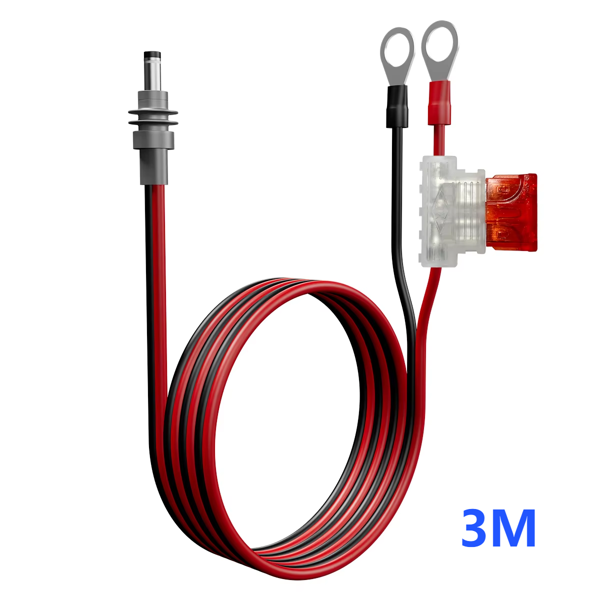 Para starlink mini cabo de alimentação específico extensão à prova dwaterproof água 14awg cablagem com suporte fusível automotivo atc/ato dc plug: Preto