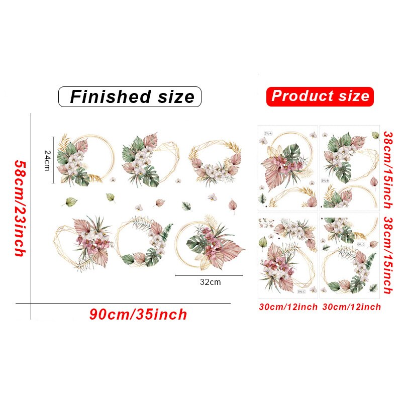 Various Flower pots Wall Stickers for Dining room Kitchen Bedroom Living room Wall Decor Tile Decals Self-adhesive Sticker Home: No.04