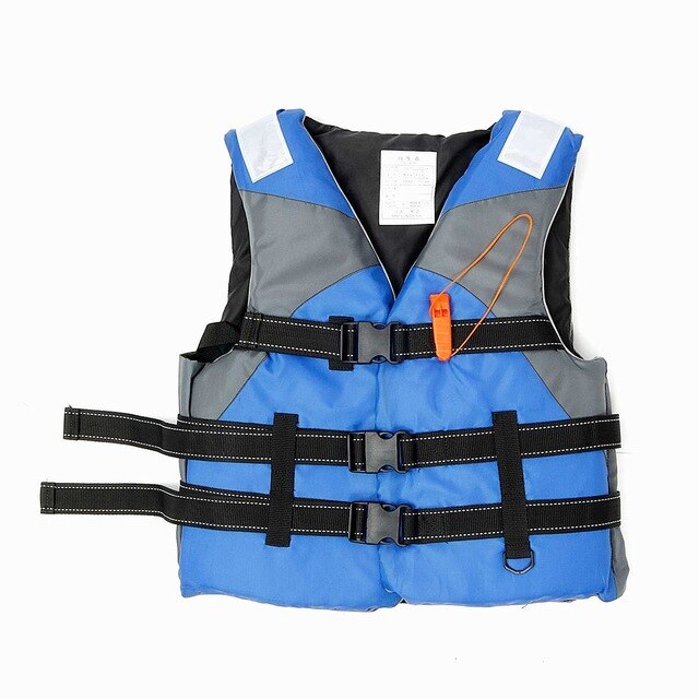 Adult Life Vest Life Jacket With Cross Belt Survival Whistle Outdoor Water Sports Swimming Surfing Boating Fishing Rescuing Tool: Blue