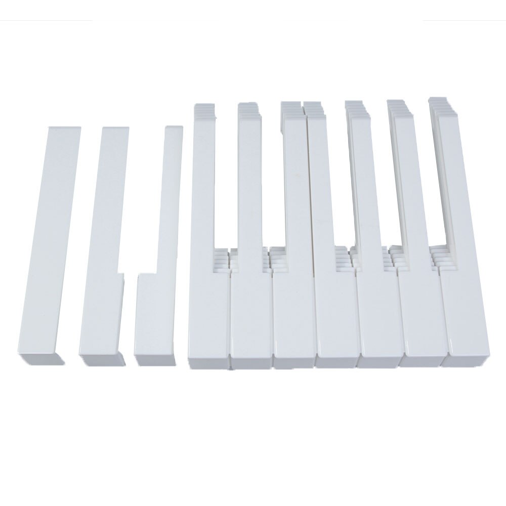 52pz kit di tasti per pianoforte in plastica ABS bianco con parti frontali di ricambio per tasti di ricambio per pianoforte